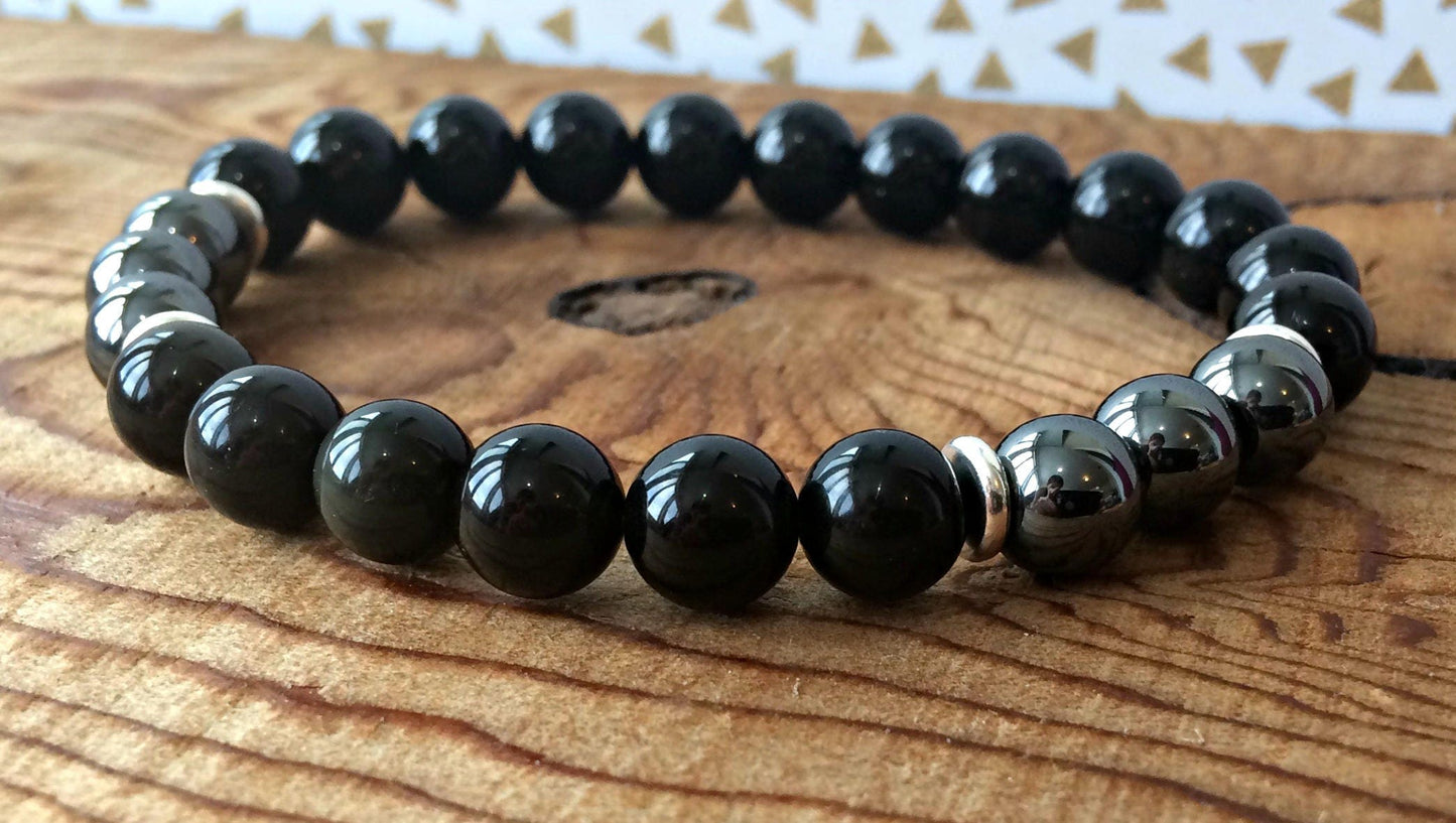 Grounding & Protection Wrist Mala  //  Grounding the Root Chakra - Psychic and Auric Protection - Stress Relief