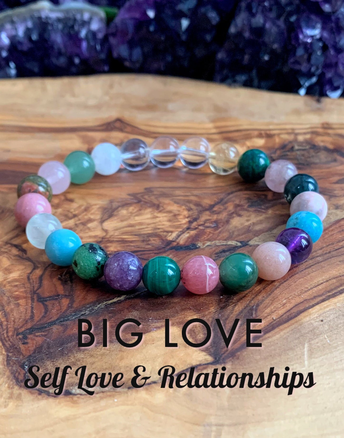 Big Love Wrist Mala  //  Loving Ourselves & Others - Opening the Heart Chakra - Strengthening our Relationships