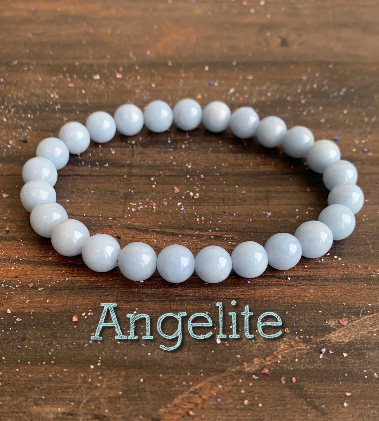 A Grade Angelite Wrist Mala  //  Spiritual Guidance - Deepening Our Meditation - Wonderful for Dreamwork