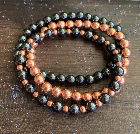 Genuine Copper & Magnetic Hematite Healing Stack // Stimulates Energy Flow - Wonderfully Protective and Grounding