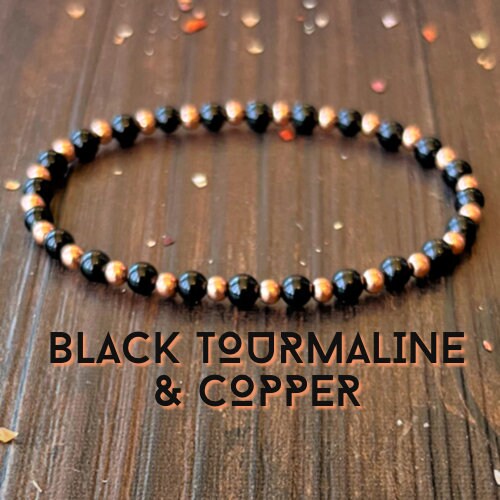 Untreated Copper with AAA Black Tourmaline // Stimulates Energy Flow - Wonderfully Protective - Emotional Balance