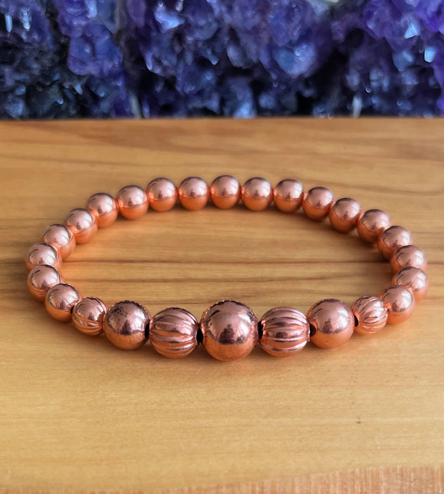 Genuine Natural Copper Textured Wrist Mala // Stimulates Energy Flow - Alignment of our Emotional and Physical Selves