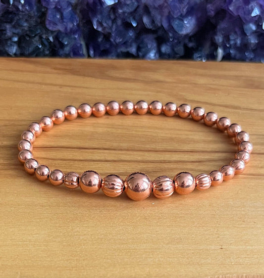 Genuine Natural Copper Textured Wrist Mala // Stimulates Energy Flow - Alignment of our Emotional and Physical Selves