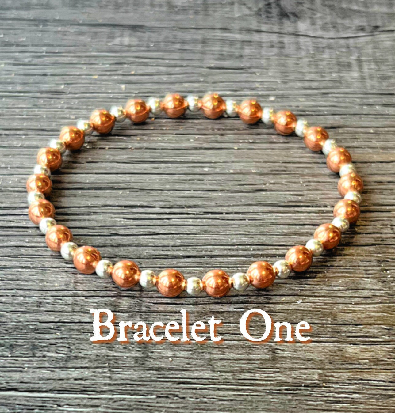 Sterling Silver & Genuine Untreated Copper Bracelet //