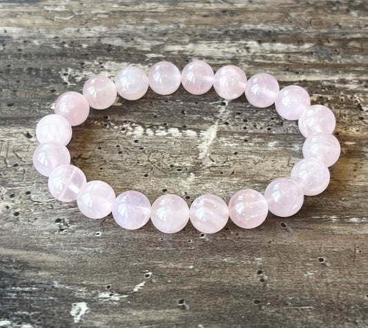 AA Grade Rose Quartz Wrist Mala  // 8mm Beads, Opening the Heart Chakra - Self Compassion - Unconditional Love