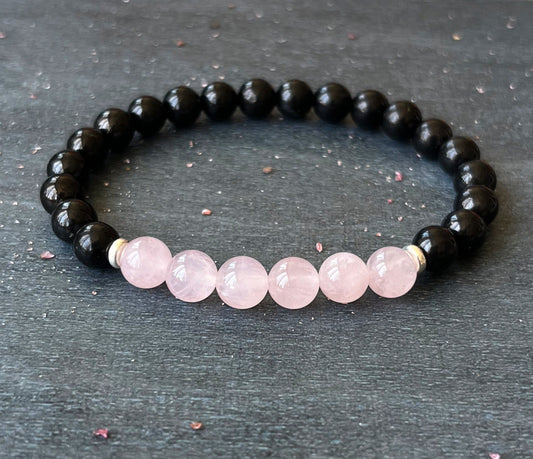 Russian Shungite with Rose Quartz //  EMF Shield - Wonderfully Protective - Heart Chakra Love - Self Compassion & Kindness