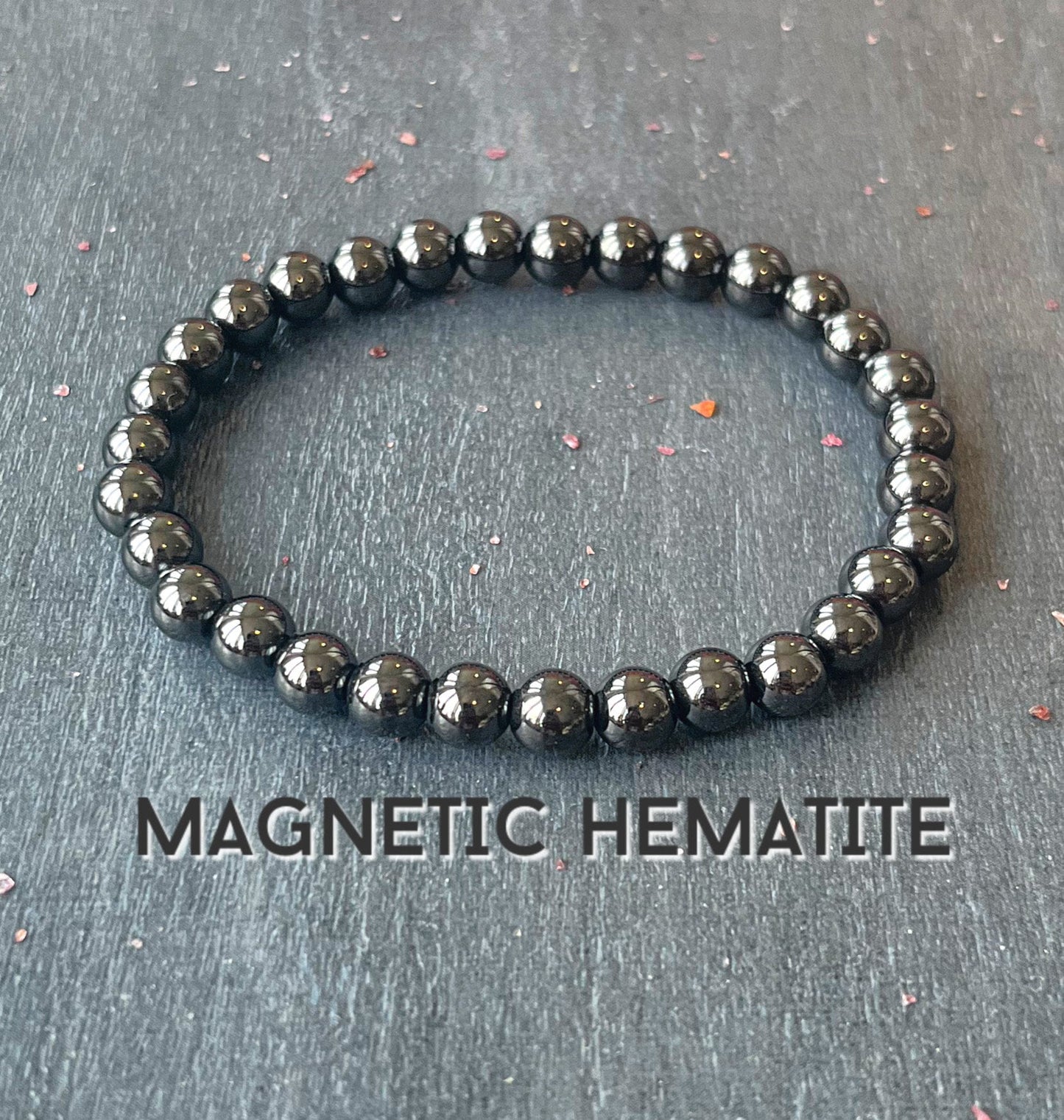 Magnetic Hematite Wrist Mala // Stimulates Energy Flow - Wonderfully Protective and Grounding - Energy Flow Throughout the Body